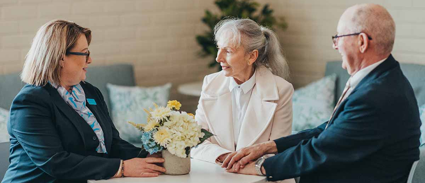 Simplicity Funeral director with clients